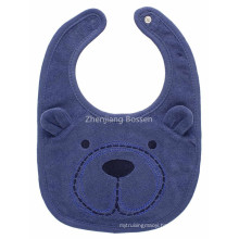 Promotional Customized Logo Printed Cartoon Bear Applique Bib Apron Water Resistant Baby Bib